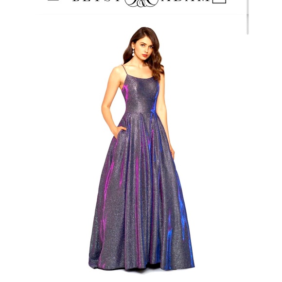Betsy & Adam | Dresses | Bella Long High Low Galaxy Ballgown Purple |  Poshmark